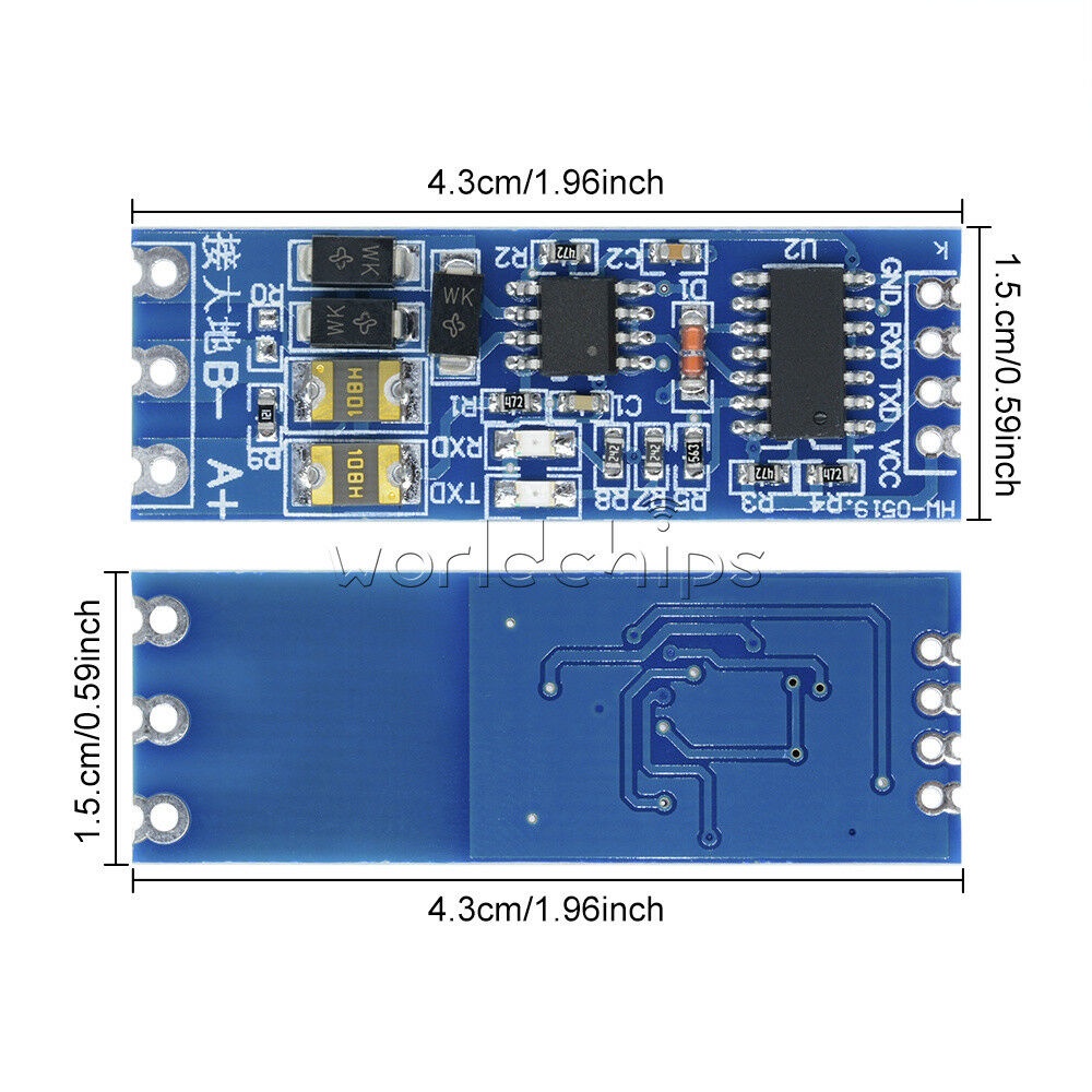 Modul Converter Serial TTL to RS485 Module RX TX 485 to Serial UART Level Mutual Conversion Hardware Automatic Flow Control 3.3V-5.5V