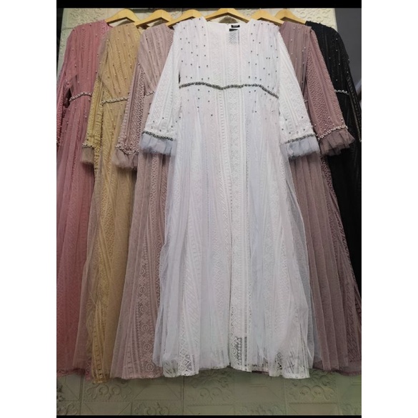 Gamis OZIAS JUMBO pesta mewah terbaru mutiara untuk kondangan