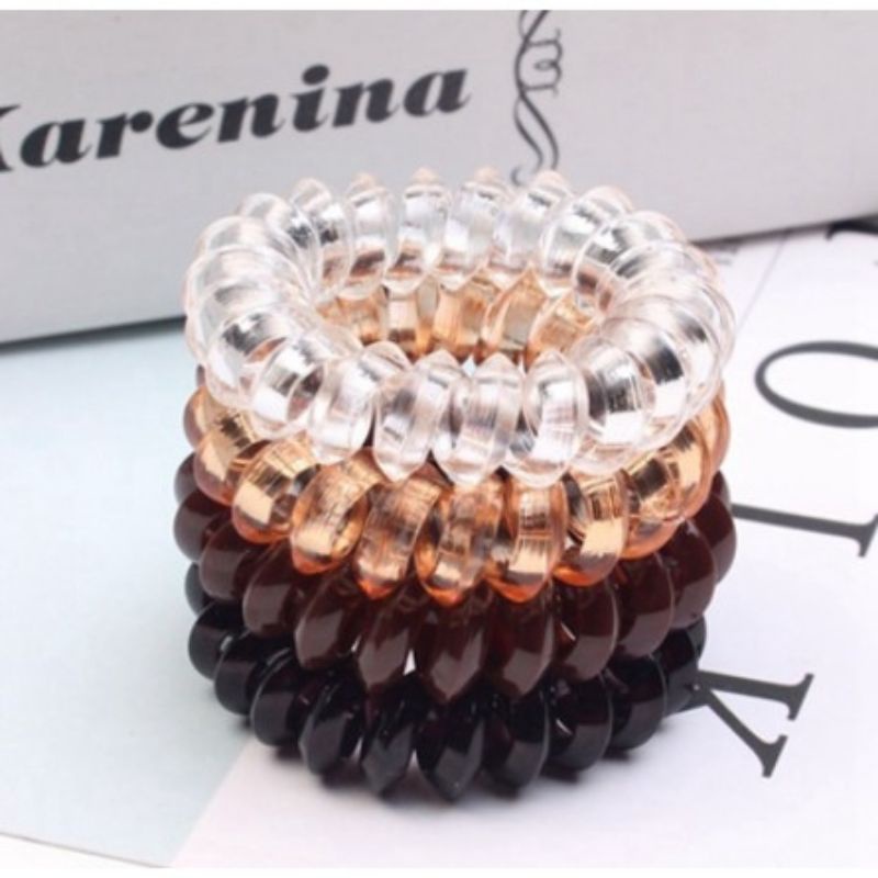 Karet Rambut Spiral kabel telepon jumbo / kilat / mini