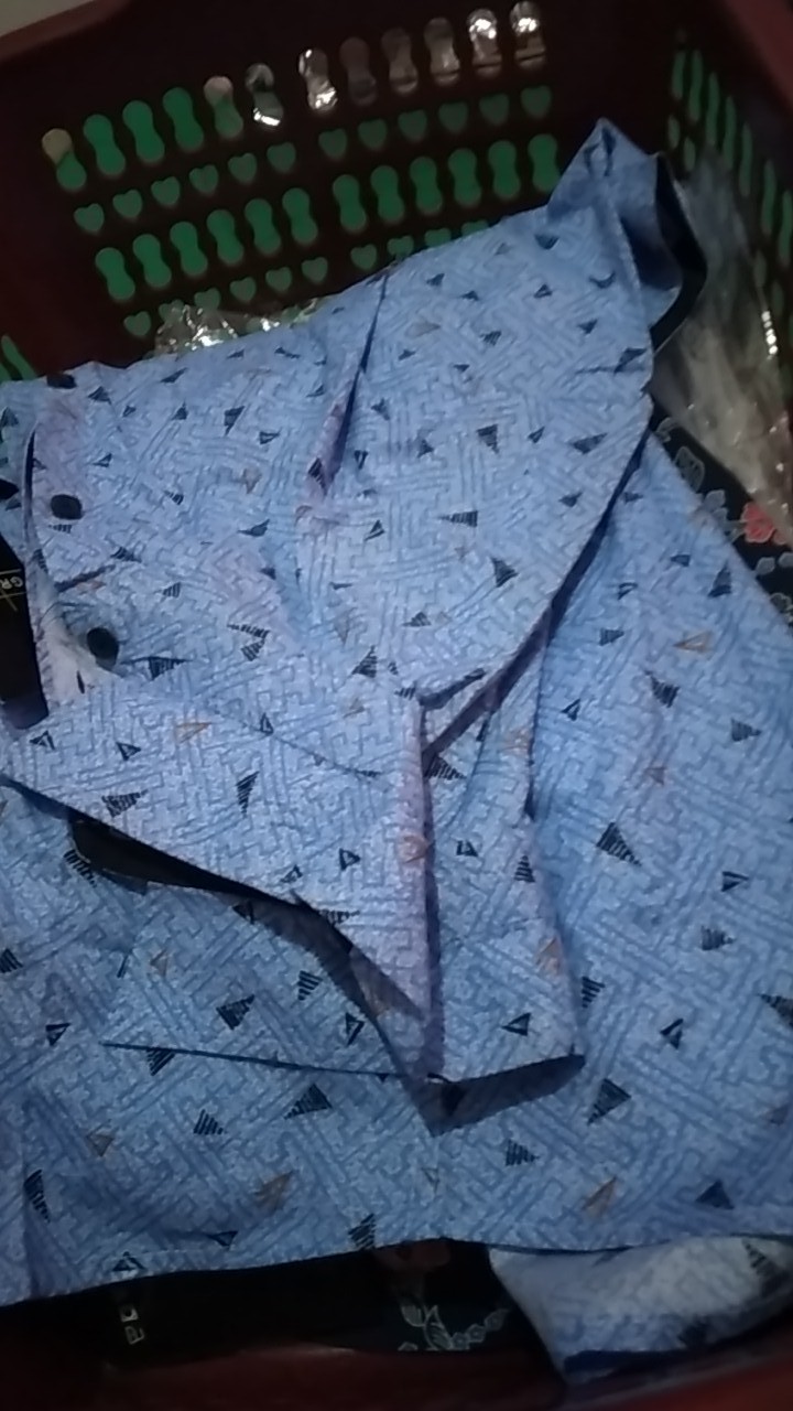 [gridline - R052] Kemeja Batik Pria Katun Lengan Pendek Regular Biru Navy Adem Nyaman Halus