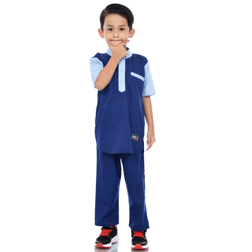 Baju Setelan Koko Anak Laki Laki Warna Biru | Yasta Fashion