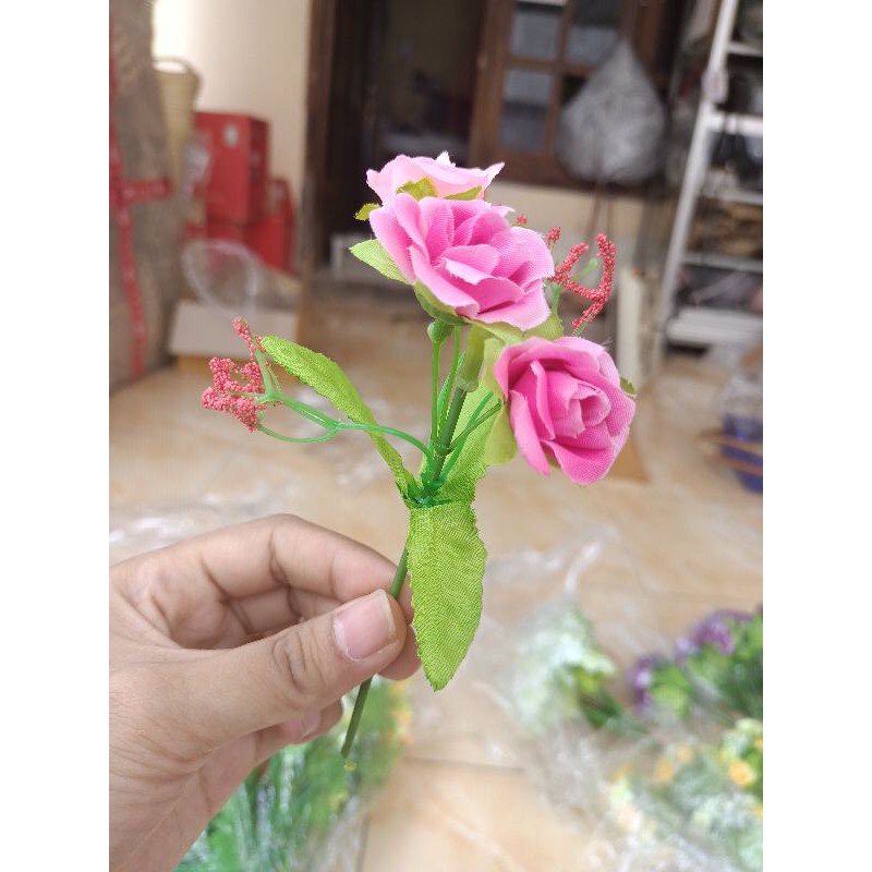 Ball Rose Bunga Plastik Artificial Dekorasi Rustic Hiasan Mahar Dried Flower Hampers-Fanta