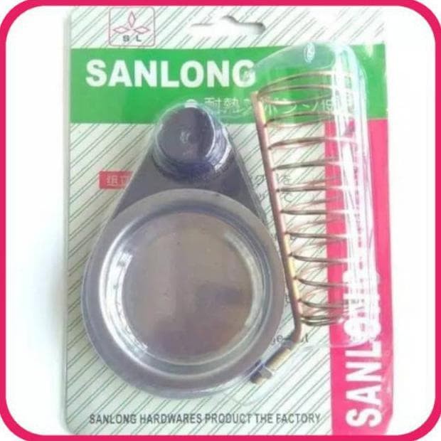 Sanlong Stand Dudukan Solder Iron Besi Plus Tempat Spon