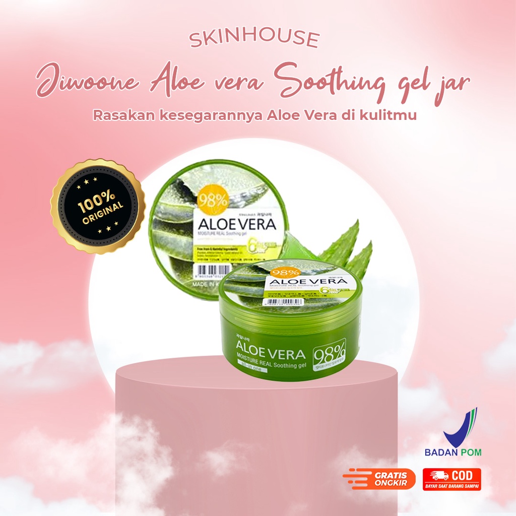 [ SKINHOUSEID ] JIWOONE 98% ALOE VERA Moisture Real Soothing Gel Jar 300ML