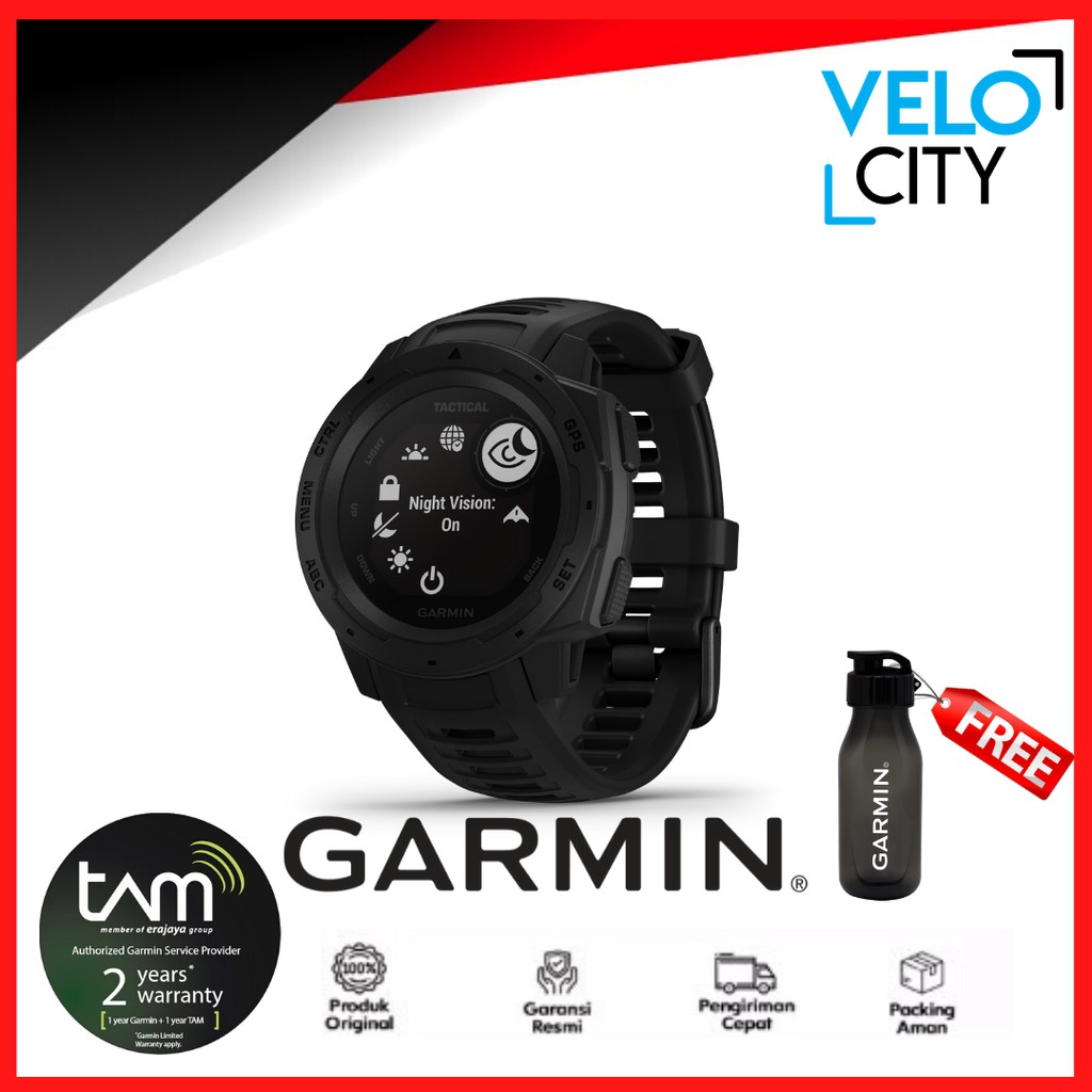 Garmin Instinct Tactical Black Garansi Resmi TAM 2 Tahun