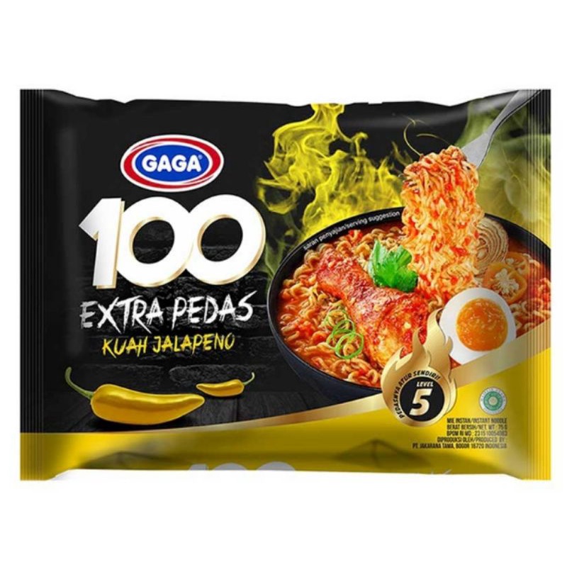 

Gaga 100 Mie Instan Extra Pedas Jalapeno 85 Gr