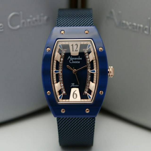 Alexandre Christie 2778 Rantai Blue Jam Wanita Original
