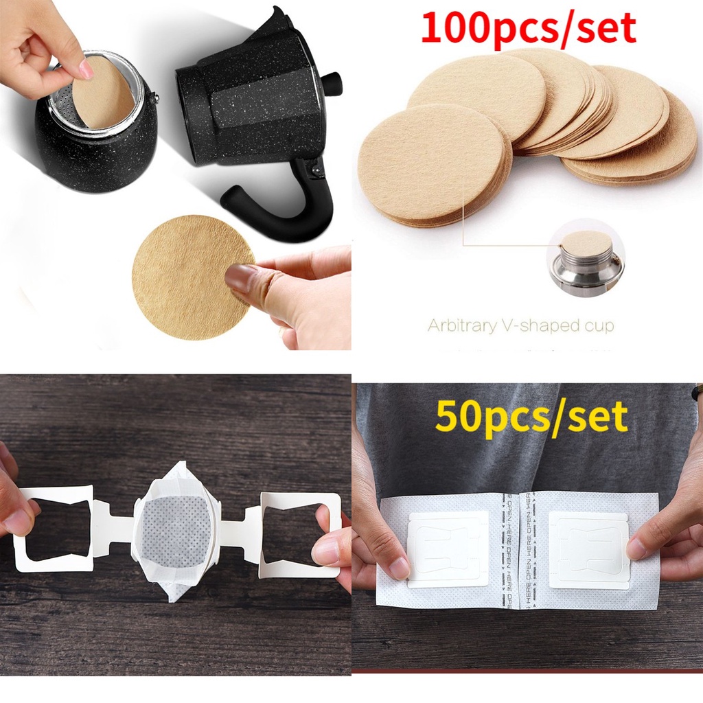 【COD Tangding】50 / 100PCS Kertas Filter Drip Untuk Biji Kopi / Cocoa