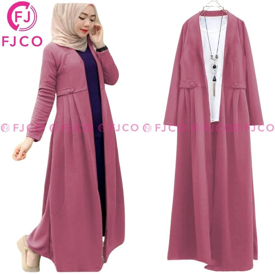 FJCO - Cardigan Oversize Jumbo Wanita Terbaru Korea Style Long Cardi Ravina Cardigan ootd Hijab-pink