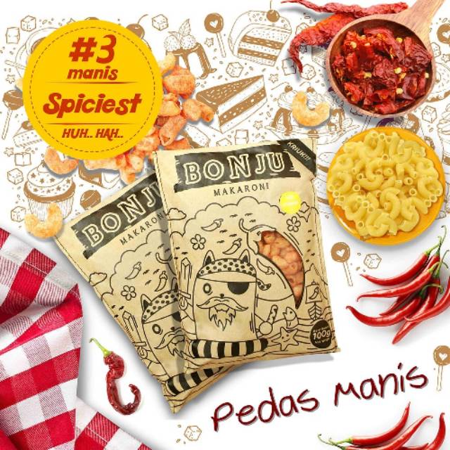 

Makaroni bonju rasa pedas manis level 3