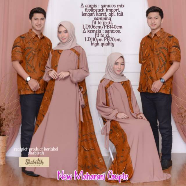 CUCI GUDANG MAHARANI COUPLE GAMIS BATIK