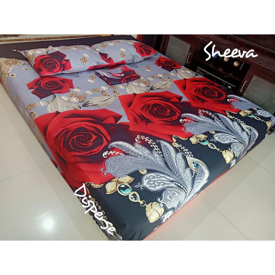Seprai karakter homemade motif bunga dan hewan seprai motif Sheera