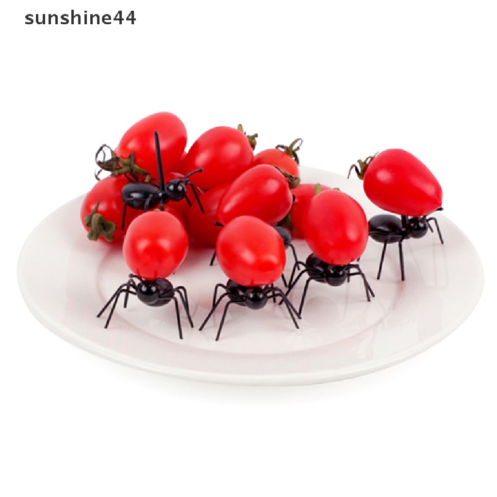 Sunshine Garpu Buah / Dessert Bentuk Semut Mini Bahan Plastik Untuk Dekorasi Dapur