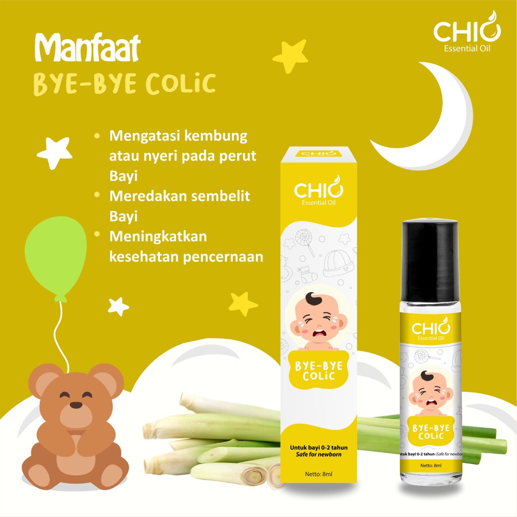 Paket Hemat Bye2 Tantrum &amp; Bye2 Colic Chio Essential Oil 0-2thun