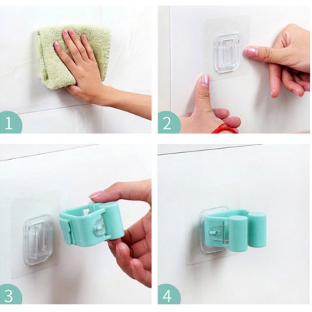 Gantungan Gagang Sapu Tempel Dinding / Gantungan Tempel Sapu Pel / Magic Mop Holder