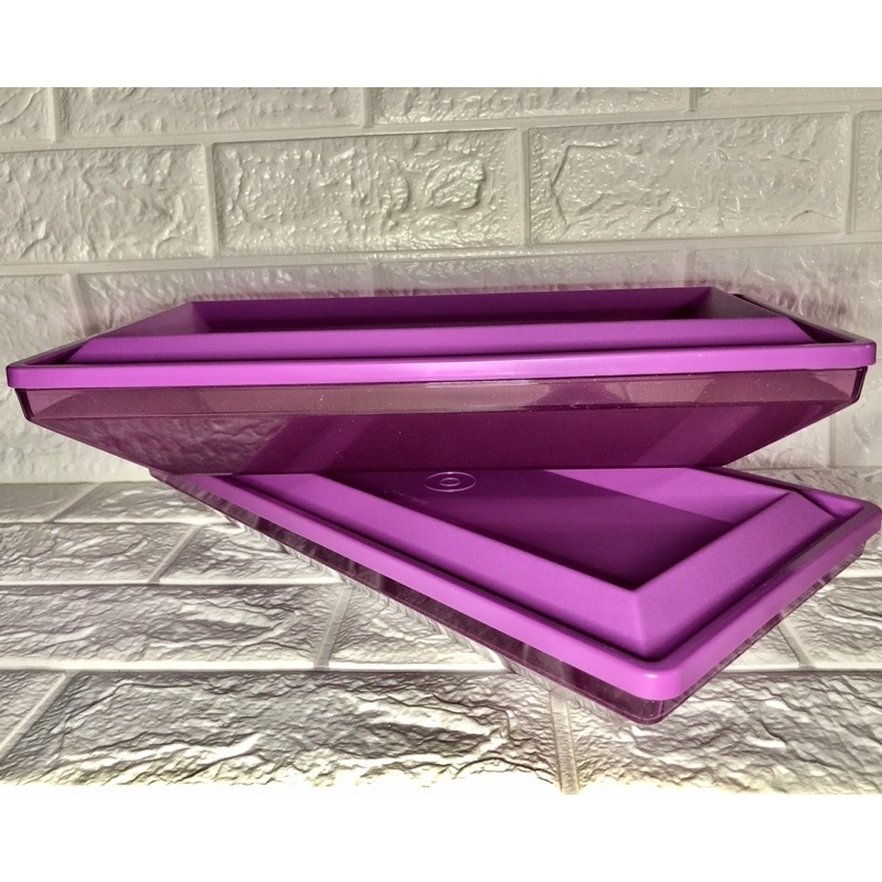 Tupperware Get Together Kristal Ungu - Toples Kaca Kue - Tempat penyimpanan - Storage - Preloved Mur
