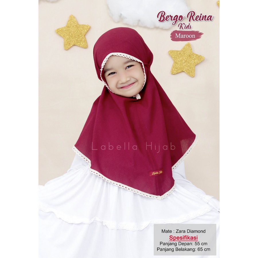 Bergo Reina Kids by LABELLA HIJAB/Hijab Instan/Hijab Rumahan