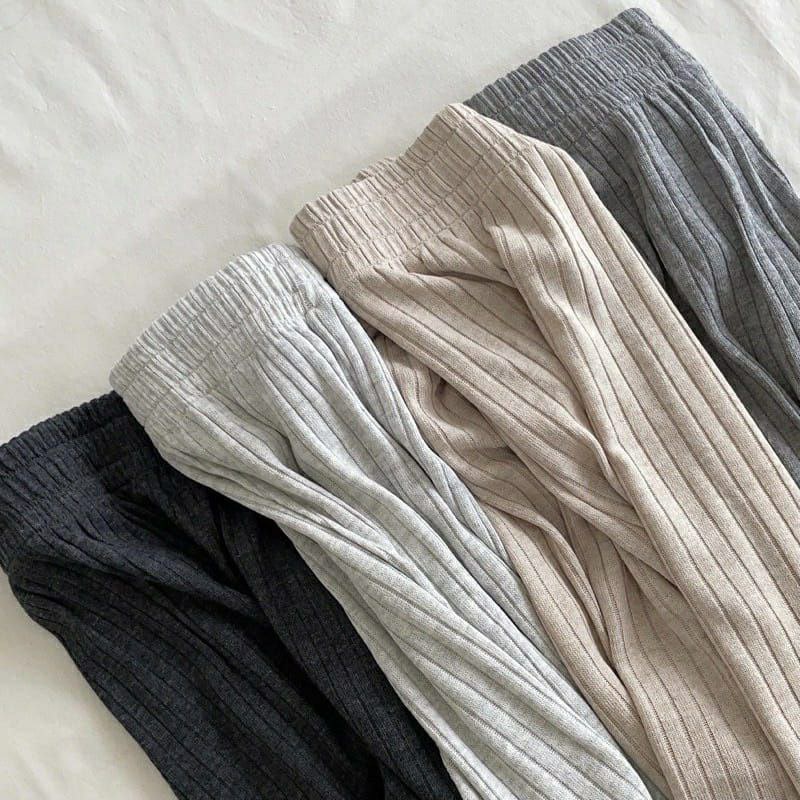 LOOSE PANTS HIGHWAIST/KULOT POLOS BASIC RAJUT KNITT