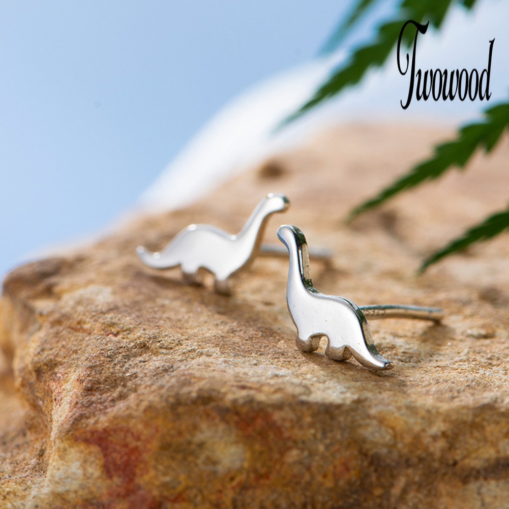 Anting Stud Piercing Bentuk Hewan Dinosaurus Mini Untuk Wanita