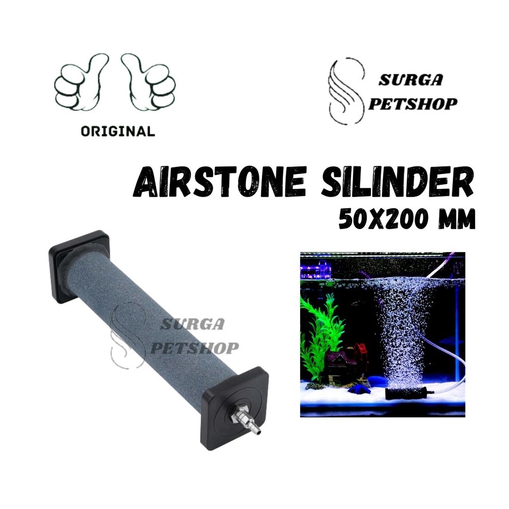 AIRSTONE SILINDER ukuran 5 X 20 CM 50 X 200 mm Batu Aerator buble air stone aerasi gelembung udara h