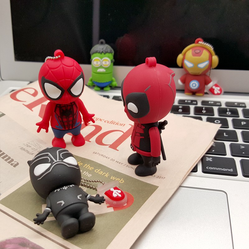 Flash Disk USB 2.0 Kapasitas 1TB Motif Kartun Spider Man dengan Adapter OTG