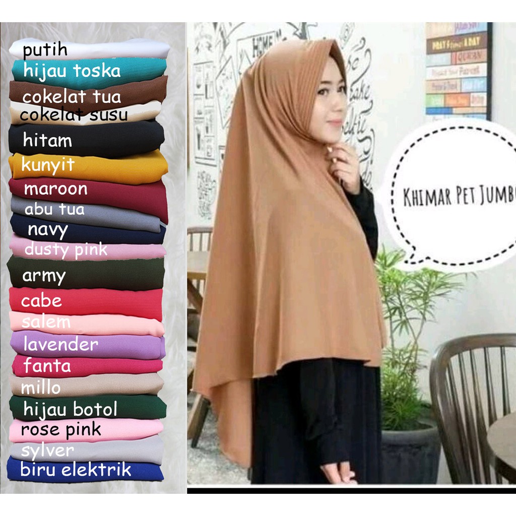 KHIMAR JUMBO 75 X 90 BERGO PET XL WOLFISH JILBAB HIJAB SYARI STANDARD TERLARIS TERMURAH INSTAN