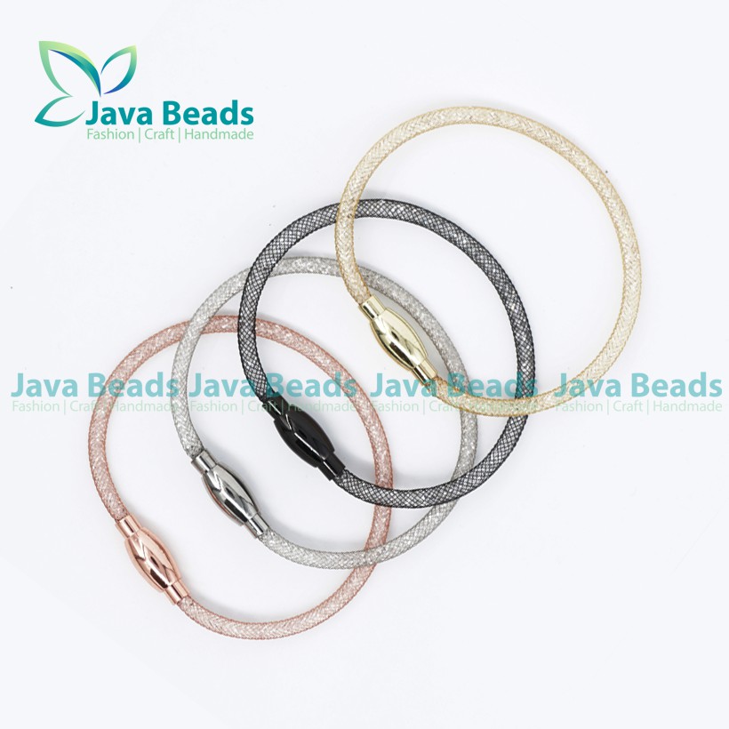 Gelang Tali Kawat Glitter Magnet Gelang Kawat Kristal Swarovski