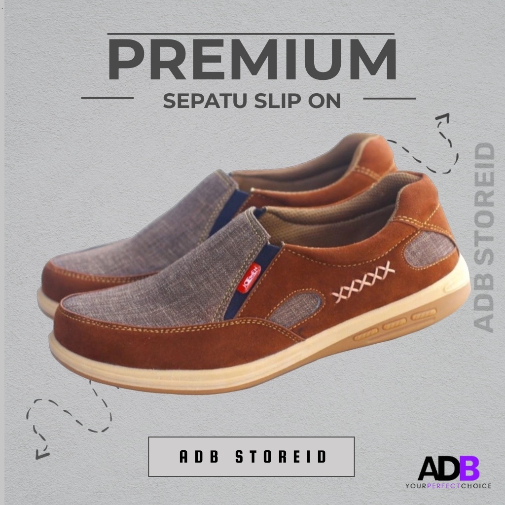 Sepatu Kulit Casual Pria Import Original Joemen J 54  Cokelat Muda Spatu Trendy Termurah Terlaris