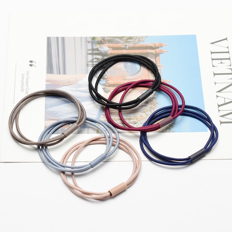 Ikat Rambut Ponytail Korea 3 lapis / Karet Rambut / Kuncir Rambut Warna Warni-4