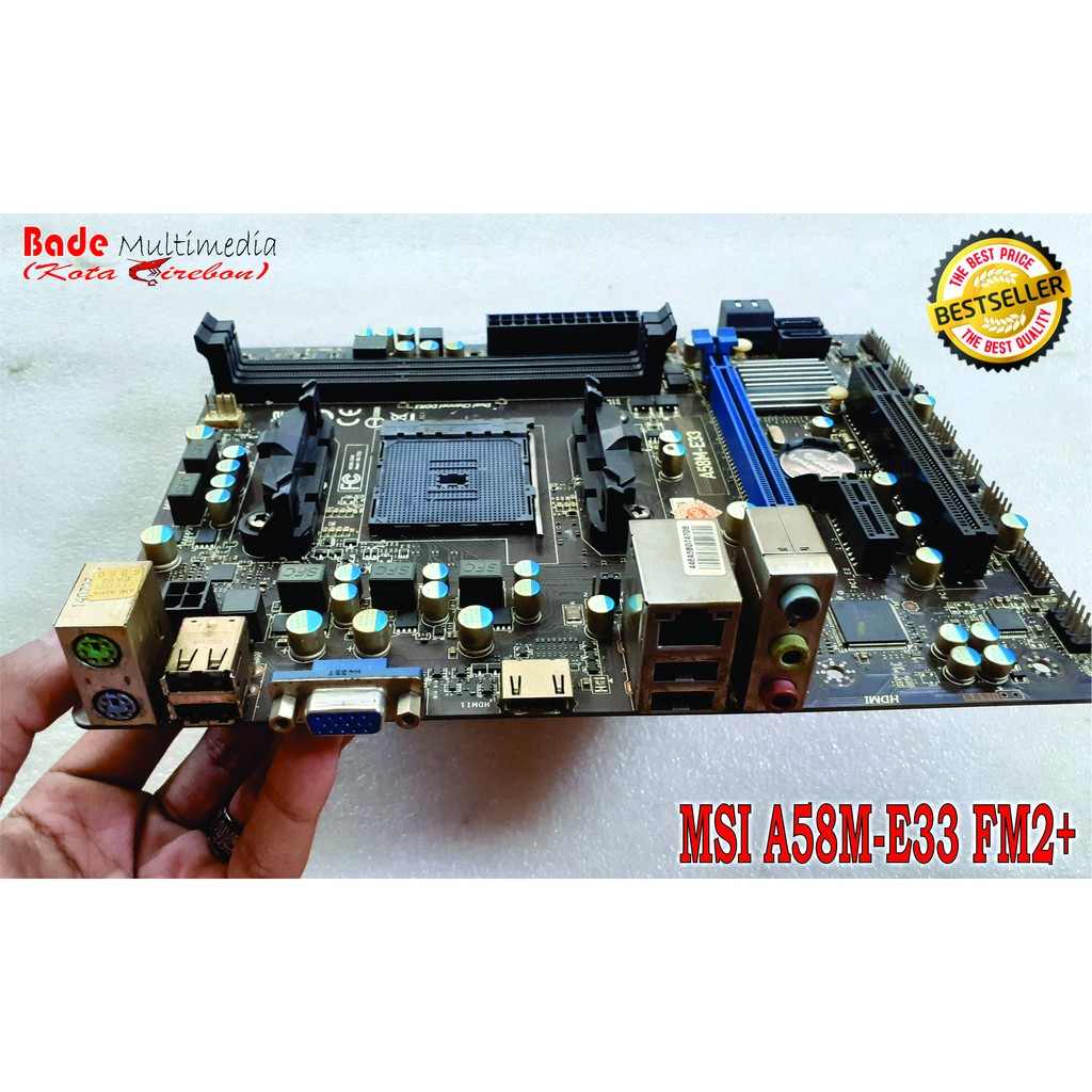 Motherboard Mobo AMD Gaming MSI A58M-E33 Socket FM2 Plus