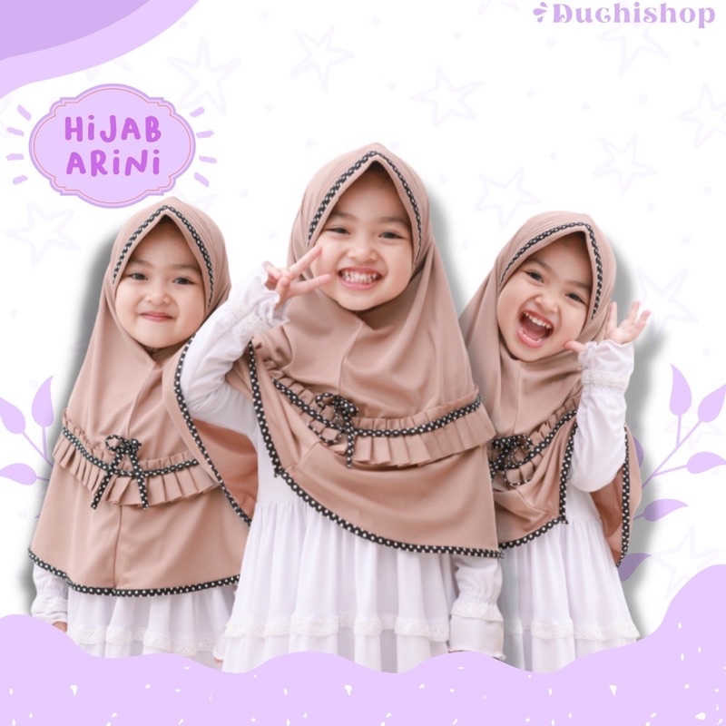 Jilbab Anak Airin lucu Gratis Masker Untuk anak 3-8 tahun