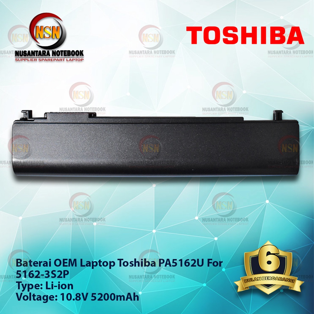 Baterai OEM Laptop Toshiba For PA5162U 10 8V 5200mAh