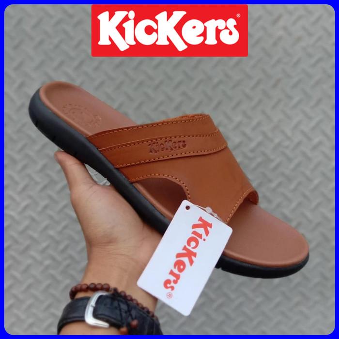 sandal Kickers pria kulit asli - sandal kulit asli - sandal selop pria