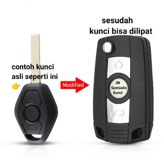 filp key (kunci lipat)BMW 1 3 5 6 7 Seri E53 E81 E63 E64 E38 E83 e36 X3 X5 HU92