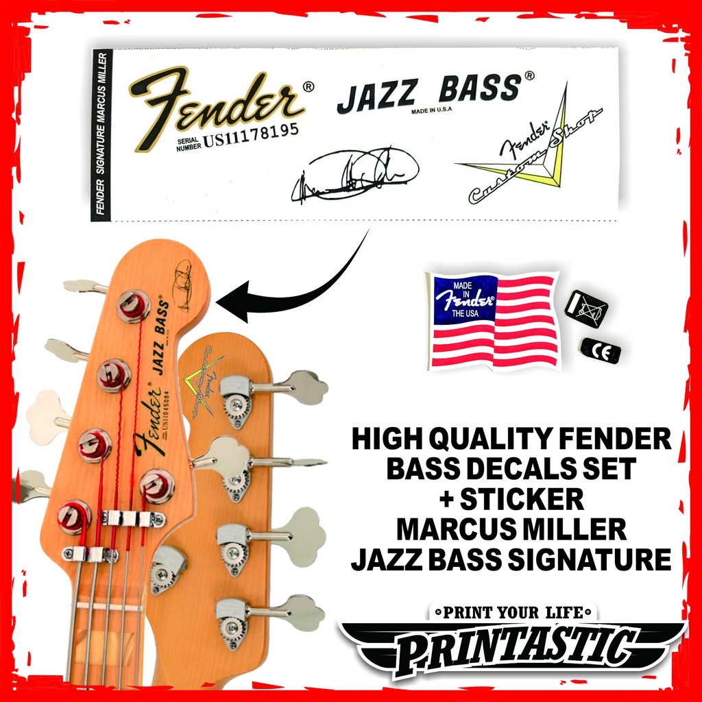 Decal Waterslide Gitar Stratocaster Jazz Bass