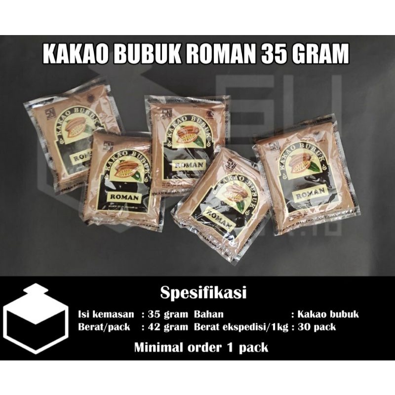 

Cocoa powder coklat bubuk roman sachet 35gram / Kakao bubuk Roman