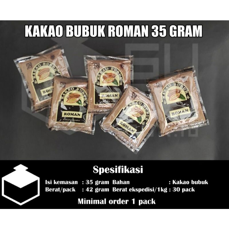 

Cocoa powder coklat bubuk roman sachet 35gram / Kakao bubuk Roman