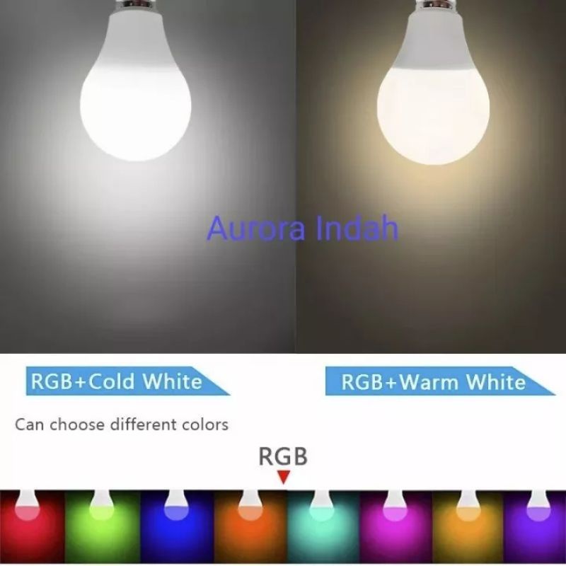 Lampu Bohlam 7W-10W LED RGB Berubah Warna Warni Remote control original lampu Hias Warna Warni Lampu Kamar tidur