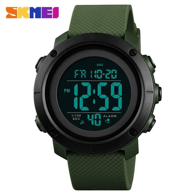 Jam Tangan Jam Tangan Pria Sport SKMEI 1426 Original Anti Air 50M Green Black(K7T5) Dual Time S2X6 J