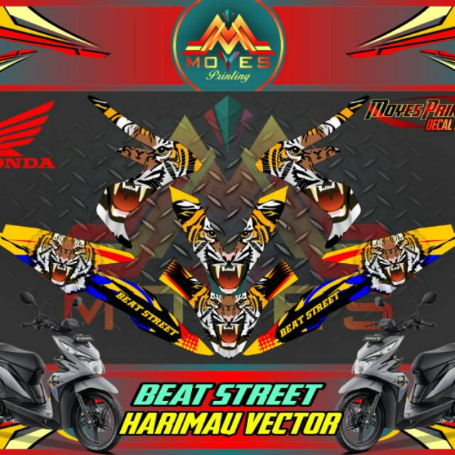Sticker motor beat street harimau Decal beat Harimau fulbody