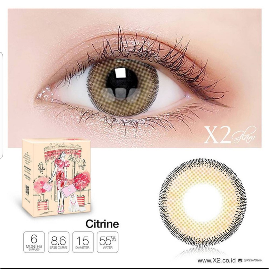 SOFTLENS X2 GLAM CITRINE MINUS -0.50 s/d -10.00 / X2 GLAM