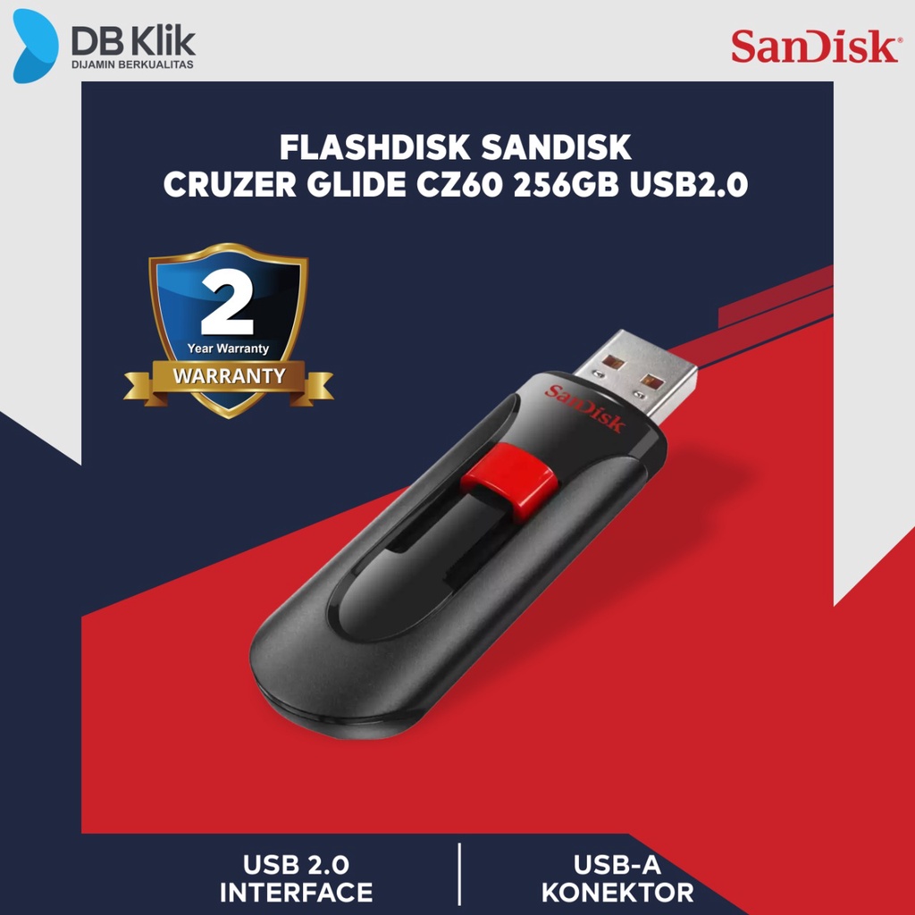 Flashdisk SanDisk Cruzer Glide CZ60 256GB USB2.0 - SDCZ60-256G-B35