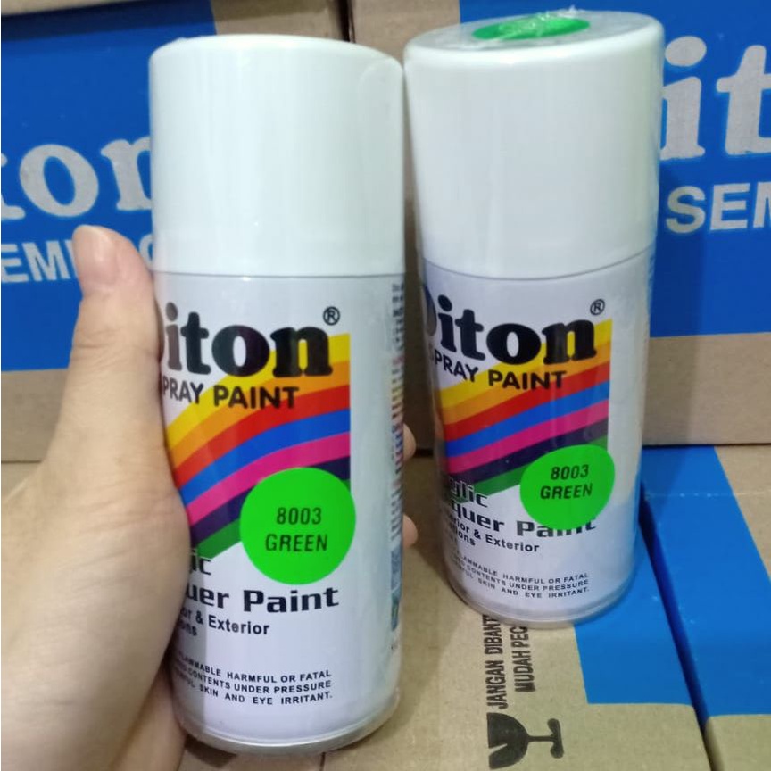 DITON Spray Paint Acrylic Lacquer Paint Pilox Cat Semprot - 8003 GREEN / Stabilo Hijau / Fluorescent Green (150cc/Kecil)