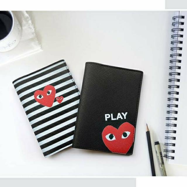 Custom Passport Holder sampul paspor cover CDG Comme Des Garcons bahan saffiano leather