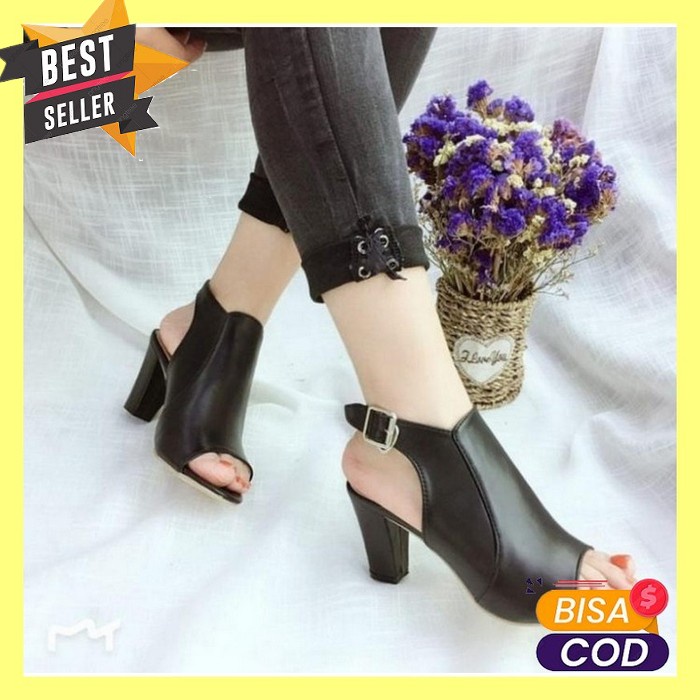 Bryan Shanon Suede Chunky Heels Tahu 5Cm 9Cm Beludru Oversize Bigsize  Ami Heels Wanita Sp10 - Hit