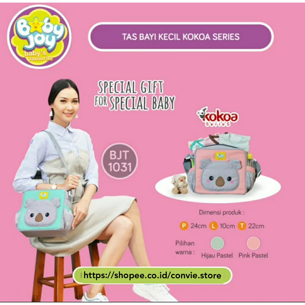 Baby Joy Tas Bayi Kecil Diaper Bag Saku Kerut Kokoa Series