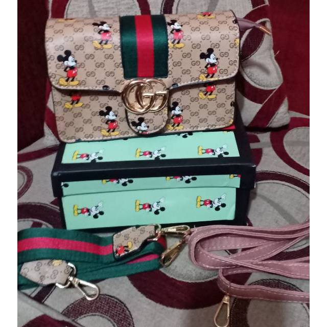 Tas gucci mickey 2 tali+box
