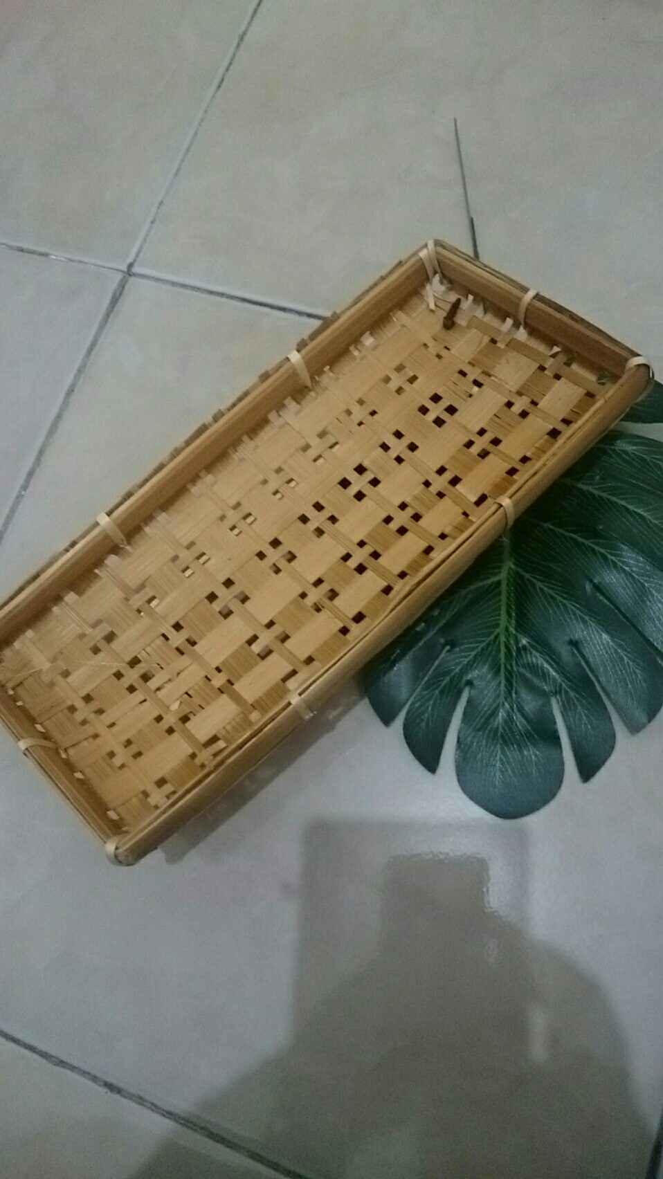(kot03) Piring Kotak No.3 Natural Ukuran 20 X 20 X 4 Cm