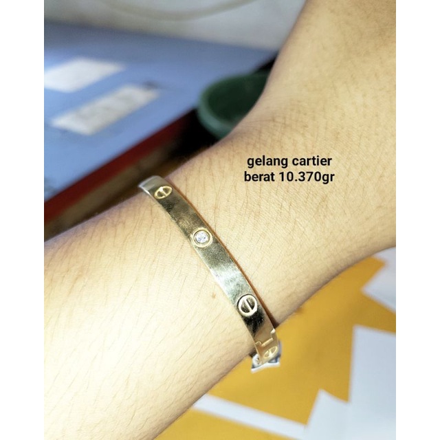 gelang cartier lapis emas kuning perak 925
