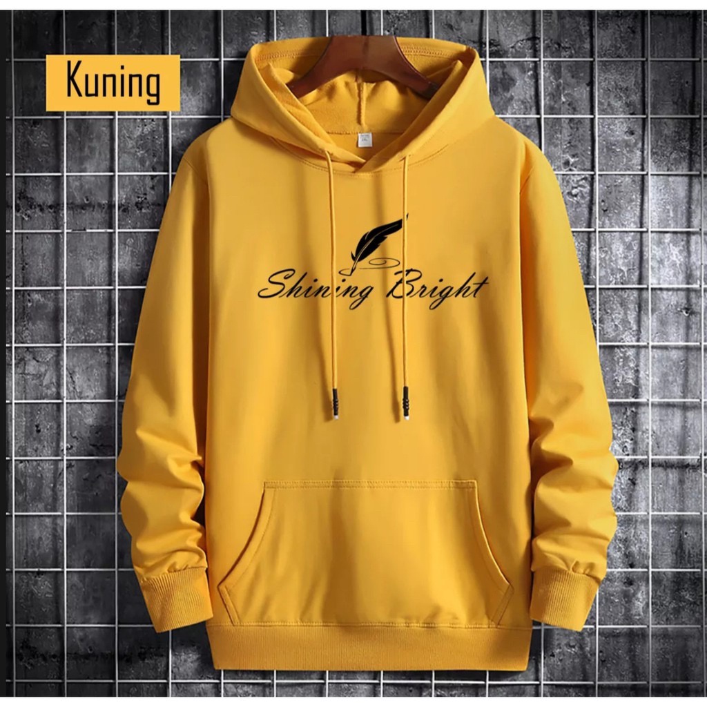 Jaket hoodie shining bright premium / hoodie pria wanita distro / jaket hoodie distro katun tebal / sweater hoodie ukuran jumbo / hoodie ukuran besar / hoodie size m-xxl